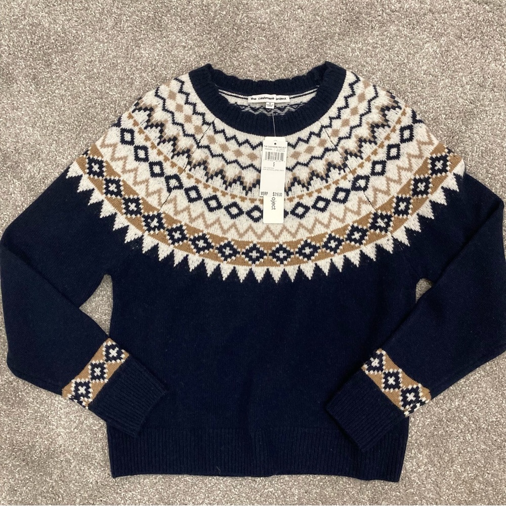 Cashmere project sweater NWT Fair Isle